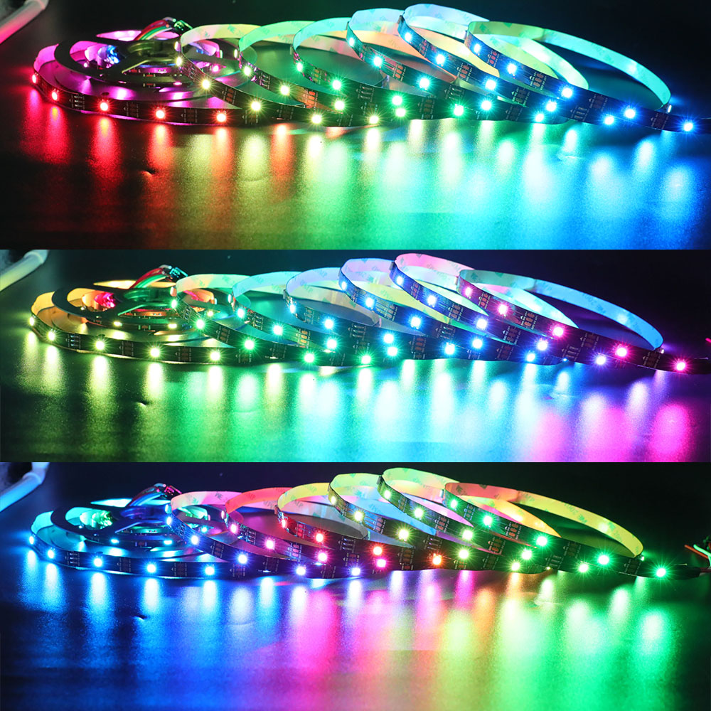 DC5V WS2812B 5050 Color Chasing RGB LED Light Strip 30LEDs/m 1.64-16.4ft